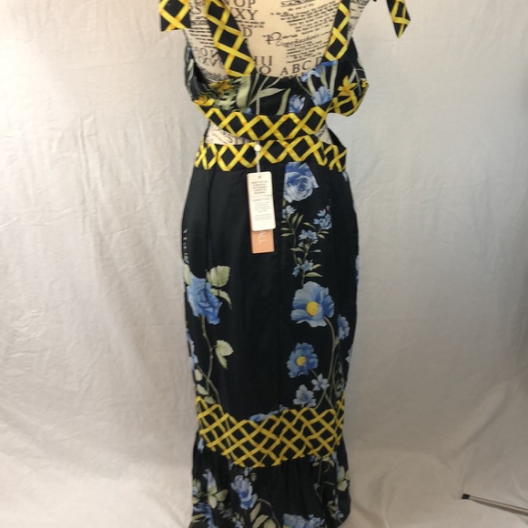 Alice McCall Cut Out Midriff MIDI Dress  Dark Floral Dress size US 8 EU 40 NWT - Picture 7 of 11